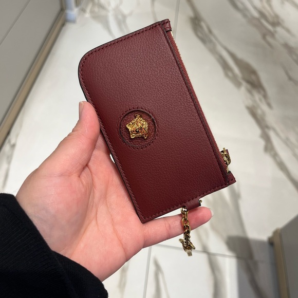 Versace Handbags - BNWT Versace Burgundy Leather Card Holder!